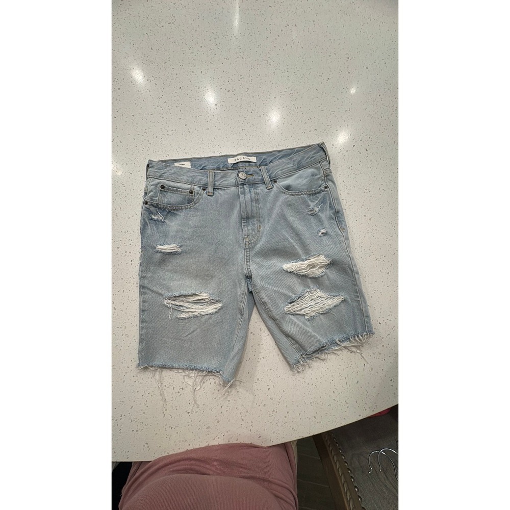 Pac Sun Distressed Bermuda Length Shorts, Skinny, Size 30